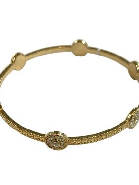 Gold Tone Circle Accent Bracelet - Women's Jewelry